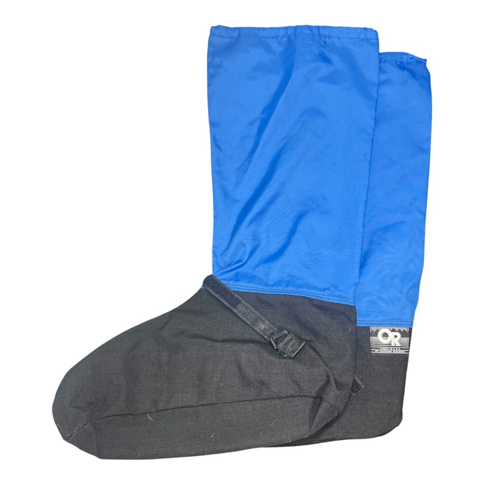 Outdoor Research Men Gaiters Nylon Canvas Large Blue Black Mountaineering Vtg